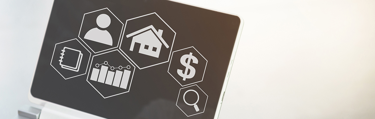 Homelessness metrics icons on a computer screen
